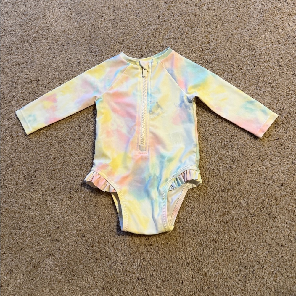 Old Navy Pastel Tie-Dye Long Sleeve Swimsuit